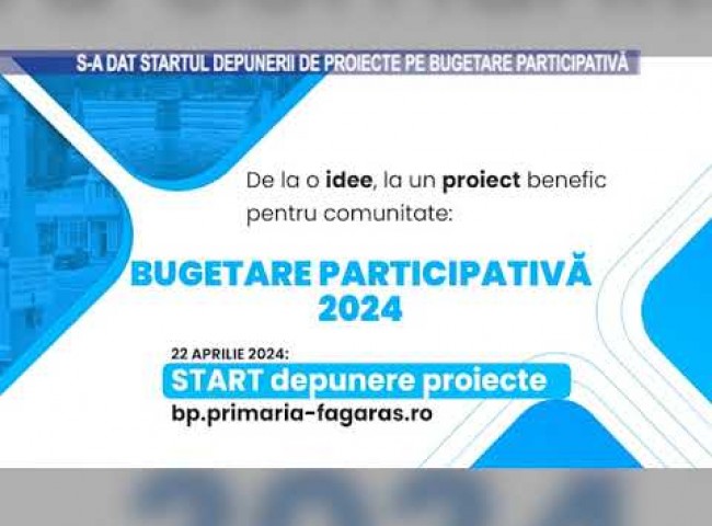 S-a dat startul depunerii de proiecte pe Bugetare Participativă
